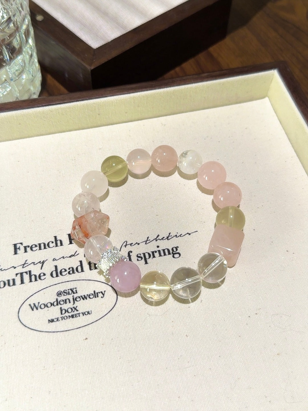 ▫️▪️ Pink crystal multi-treasure double-pointed bracelet